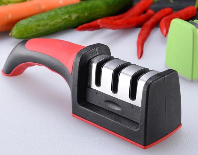 Kitchen household knife sharpener, 3-Stage Knife Sharpener with Ergonomic Handle – Professional Kitchen Tool