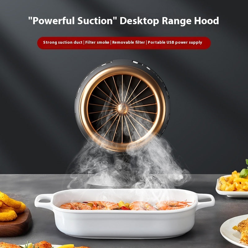 Household Portable Small Desktop Kitchen Ventilator,Mini Desktop Kitchen ventilator-Portable Smoke Extractor.