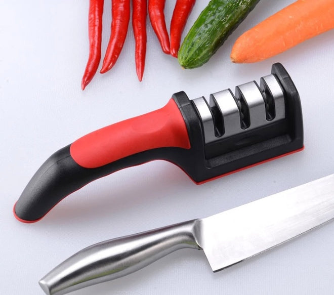 Kitchen household knife sharpener, 3-Stage Knife Sharpener with Ergonomic Handle – Professional Kitchen Tool