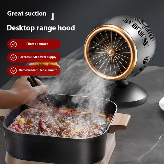 Household Portable Small Desktop Kitchen Ventilator,Mini Desktop Kitchen ventilator-Portable Smoke Extractor.